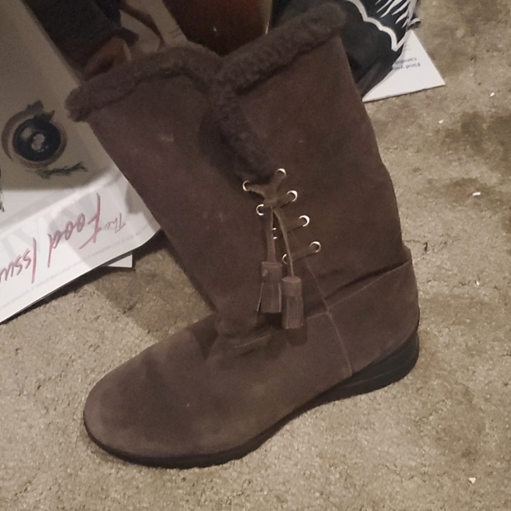 RALPH lauren Tadina suede brown boots 7.5 B